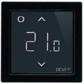 DEVI UP-Uhrenthermostat DEVIreg Smart 16A, 230V mit Einfachrahmen, schwarz 