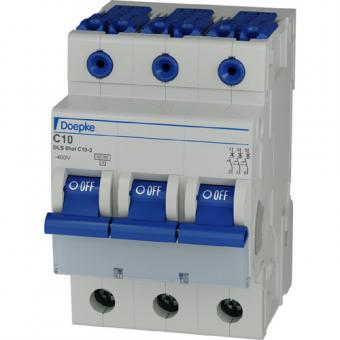 Doepke Leitungsschutzschalter DLS 6hsl C10-3, C10 A, 3-polig, mit Steckklemmen 