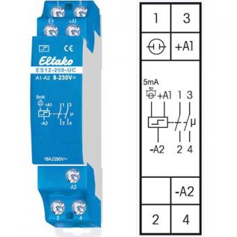 eltako ES12-200-UC, 8..230V, Stromstoßschalter, 2 Schließer 