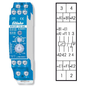 eltako ES12Z-110-UC, 8..230V Stromstoßschalter für Zentralsteuerung - 1 Schließer + 1 Öffner 