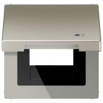 Jung Klappdeckel inkl. Zentralplatte, Symbol Charger, Serie LS (Edelstahl) 