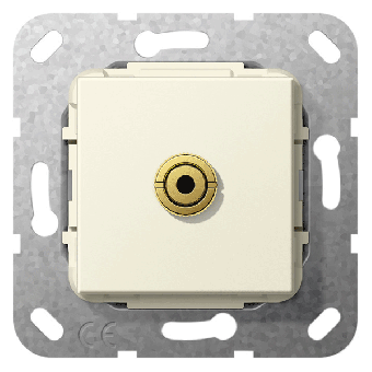 Gira Einsatz Miniklinke 3,5 mm Kabelpeitsche (cremeweiß, glänzend) 