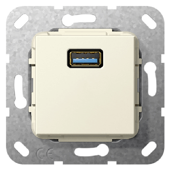 Gira Einsatz USB 3.0 Typ A Gender Changer (cremeweiß, glänzend) 