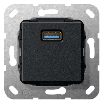 Gira Einsatz USB 3.0 Typ A Kabelpeitsche (schwarz, matt) 