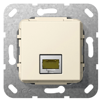 Gira Einsatz Modular Jack RJ45 Cat. 6A 10 GB Ethernet Gender Changer (cremeweiß, glänzend) 
