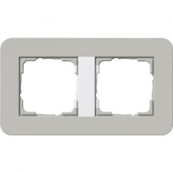 Gira E3 Abdeckrahmen 2-fach, Grau Soft-Touch / Reinweiß glänzend 