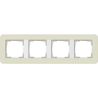 Gira E3 Abdeckrahmen 4-fach, Sand Soft-Touch / Reinweiß glänzend 