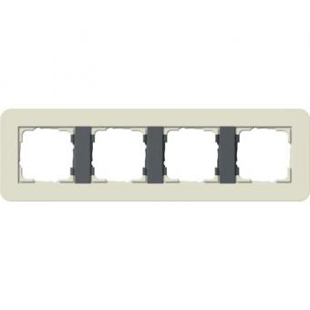 Gira E3 Abdeckrahmen 4-fach, Sand Soft-Touch / Anthrazit 