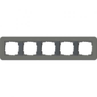 Gira E3 Abdeckrahmen 5-fach, Dunkelgrau Soft-Touch / Anthrazit 