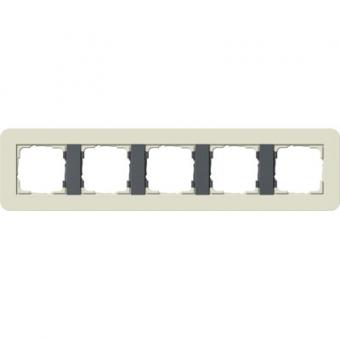 Gira E3 Abdeckrahmen 5-fach, Sand Soft-Touch / Anthrazit 