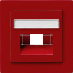 Abdeckung für UAE/IAE Anschlußdosen mit Beschriftungsfeld (rot) 