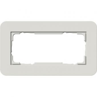 Gira E3 Abdeckrahmen ohne Mittelsteg 2-fach, Hellgrau Soft-Touch / Reinweiß glänzend 