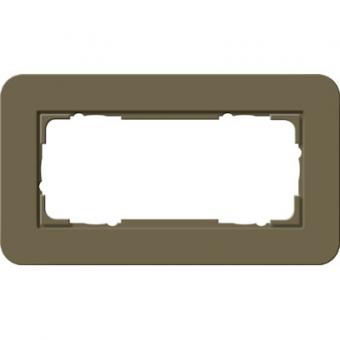 Gira E3 Abdeckrahmen ohne Mittelsteg 2-fach, Umbra Soft-Touch / Reinweiß glänzend 