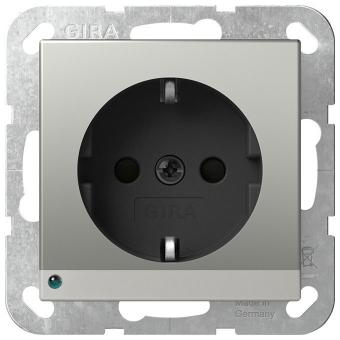 Gira SCHUKO-Steckdose 16 A 250 V~ mit LED-Orientierungsleuchte und Shutter (Edelstahl) 
