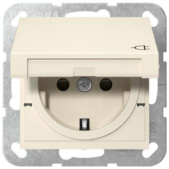 Gira  SCHUKO-Steckdose 16 A 250 V~ mit Klappdeckel und Shutter (cremeweiß, glänzend) 