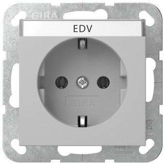 Gira SCHUKO-Steckdose 16 A 250 V~ mit Beschriftungsfeld (grau, matt) 