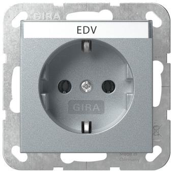 Gira SCHUKO-Steckdose 16 A 250 V~ mit Beschriftungsfeld (alu) 