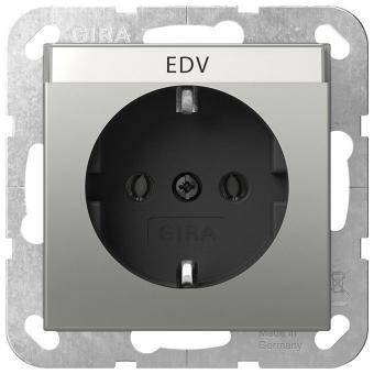 Gira SCHUKO-Steckdose 16 A 250 V~ mit Beschriftungsfeld (Edelstahl) 