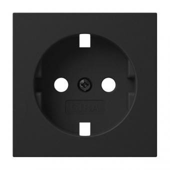 Gira Zentralplatte - Ersatz-Abdeckung für SCHUKO-Steckdose (schwarz matt) 