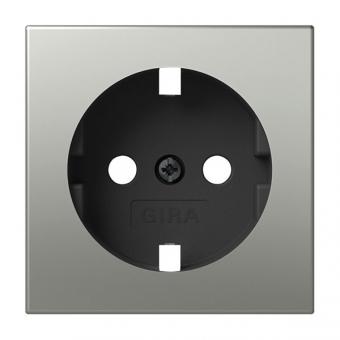 Gira Zentralplatte - Ersatz-Abdeckung für SCHUKO-Steckdose (Edelstahl) 