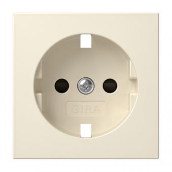 Gira Zentralplatte - Ersatz-Abdeckung für SCHUKO-Steckdose mit Shutter (cremeweiß, glänzend) 