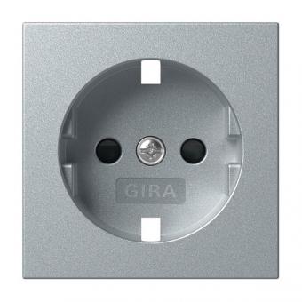 Gira Zentralplatte - Ersatz-Abdeckung für SCHUKO-Steckdose mit Shutter (alu) 