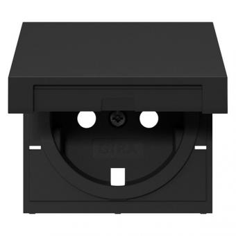 Gira Zentralplatte - Ersatz-Abdeckung für SCHUKO-Steckdose mit Klappdeckel (schwarz matt) 