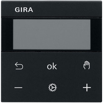 Gira System 3000 Raumtemperaturregler Display (schwarz matt) 