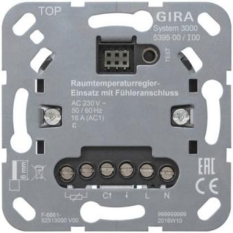 Gira System 3000 Raumtemperaturregler-Einsatz mit Fühleranschluss 