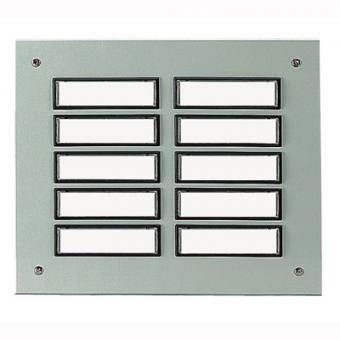 Grothe ETA 855 EV1 – Etagenplatte Aluminium silber elox. 10 Flächentaster zweireih. 