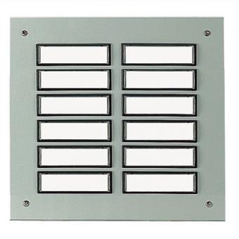 Grothe ETA 866 EV1 – Etagenplatte Aluminium silber elox. 12 Flächentaster zweireih. 
