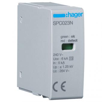 Hager SPC023N - Steckmodul T3 1P Uc 264V In 5kA Uoc 6kV Up 1.25kV 