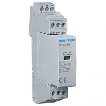 Hager SPC203N - Überspannungsableiter T3 1P+N Uc 264V In 5kA Up 1.25kV Kontakt 