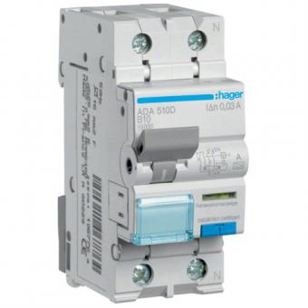 Hager ADA510D - FI/LS-Schalter, 1P+N, 10kA, Typ A, B-10A, 30mA 