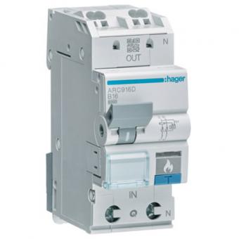 Hager ARC910D - Brandschutzschalter AFDD mit Leitungsschutzschalter 1P+N, B10A 