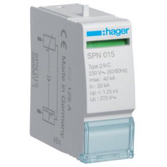 Hager SPN015 - Steckmodul 1 polig 40kA Typ 2 für Überspannungsableiter 275V 