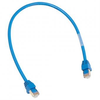 Hager ZZ45WAN040 - Patch-Leitung mit 2xRJ45 Stecker, Cat 5e, FTP, blau, Länge 0,4 m 