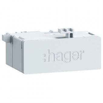 Hager ZZ45WAN2PP - RJ45-Buchse in Patch/Patch Ausführung 180° für WAN-Anwendung, IP20, CAT 6A 