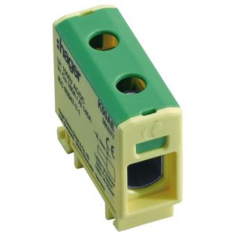 Hager K50AE, Anschlussklemme für Aluminium und Kupferleitungen, 2,5mm²-50mm², grün-gelb 
