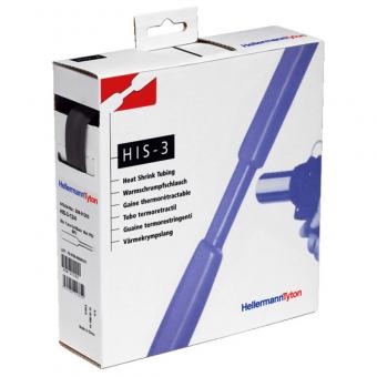 Hellermann Schrumpfschlauch HIS-3, Schrumpfrate 3:1  (6/2 mm), Rolle 5 m, schwarz 