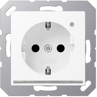 Jung SCHUKO-Steckdose mit LED-Orientierungslicht und Helligkeitssensor (schneeweiß matt) 