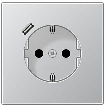 Jung  SCHUKO-Steckdose mit USB-Ladegerät Typ C (Aluminium) 