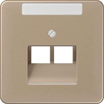 Jung UAE-Abdeckung mit Schriftfeld, 2-fach (gold-bronze) 