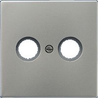 Jung Abdeckung für Antennen-Steckdose, 2-Loch (Aluminium) 
