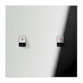 Jung  Abdeckung mit 2 Kipphebeln, mit Lichtleiter Kubus (Glanzchrom) 