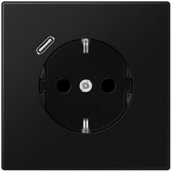 Jung  SCHUKO-Steckdose mit USB-Ladegerät Typ C (graphitschwarz matt) 