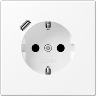 Jung  SCHUKO-Steckdose mit USB-Ladegerät Typ C (schneeweiß matt) 