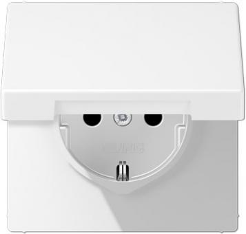 Jung  SCHUKO-Steckdose mit Klappdeckel (schneeweiß matt) 