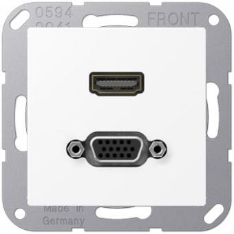 Jung Multimedia-Einsatz HDMI / VGA (schneeweiß matt) 