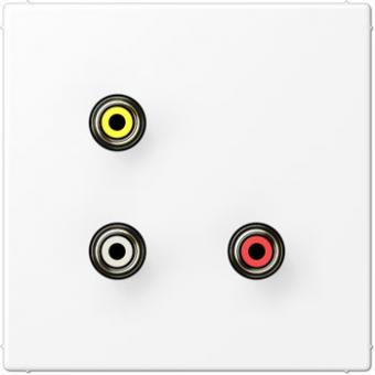Jung Multimedia-Einsatz Cinch Audio/Composite Video (schneeweiß matt) 